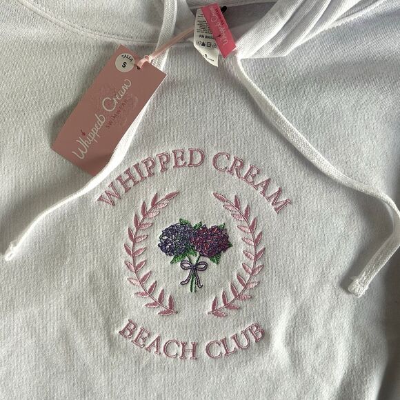 Whipped Cream Women’s Light Weight Cropped Hooded Sweatshirt w/Embroidery Sz S - Picture 10 of 11